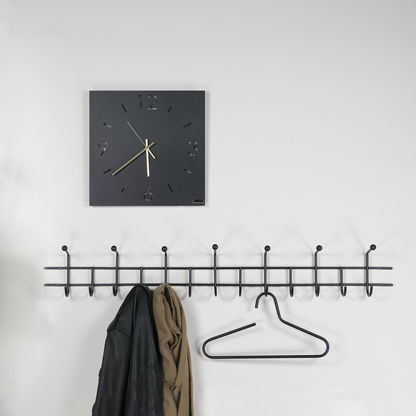 Garderobenleiste Honaker - Metall - Schwarz - Breite: 119 cm