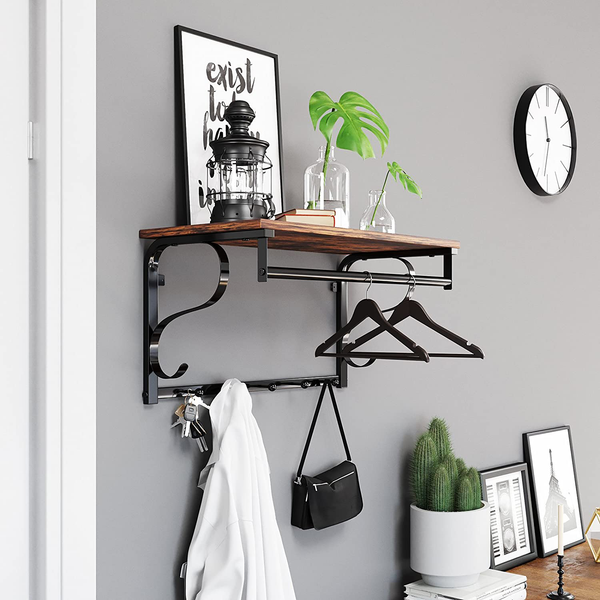 Wandgarderobe Montevallo - Metall - Braun / Schwarz