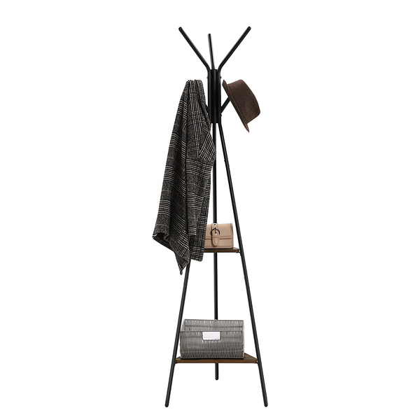 Garderobenständer Wardsboro - Metall - Schwarz / Braun