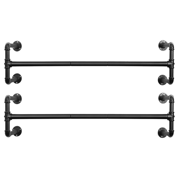 Garderobenleiste Corydon - Metall - Schwarz - 2er Set