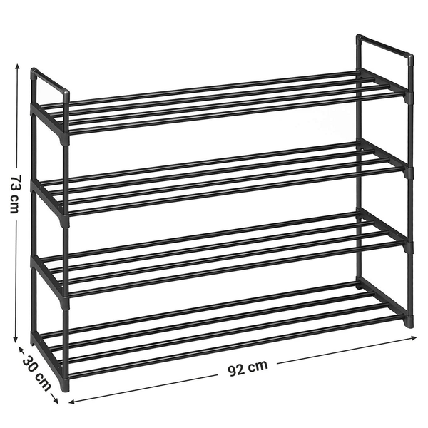 Schuhregal Hendren I - Metall - Schwarz - Höhe: 74 cm