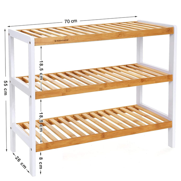 Schuhregal Mountville I - Bambus massiv - Höhe: 55 cm