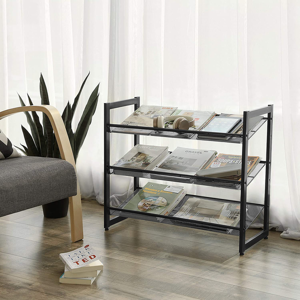Schuhregal Heckfield I - Metall - Schwarz - Höhe: 63 cm