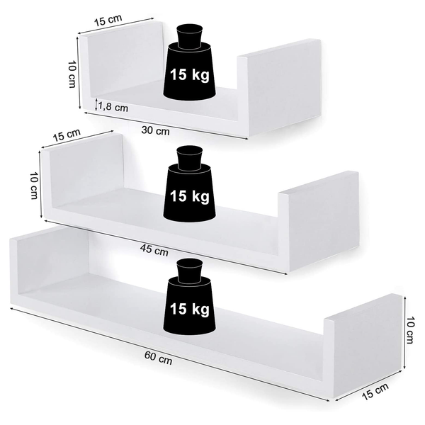 Wandboard Victorville (3er-Set) - Weiß