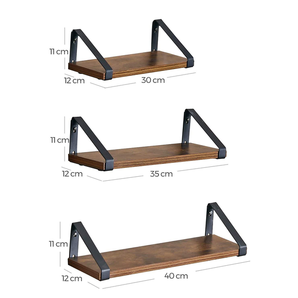 Wandboard Crossville 3er-Set - Dunkelbraun