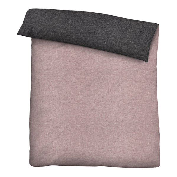 Melange-Flanell Bettwäsche 0840500 - Melange / Flanell - Brombeere - 135 x 200 cm + Kissen 80 x 80 cm
