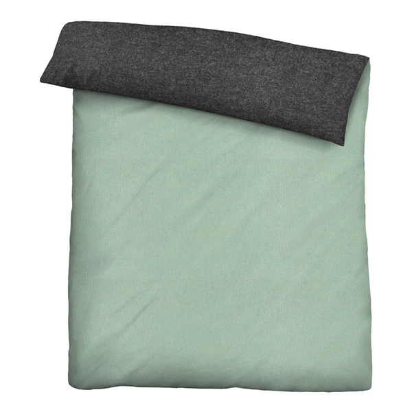 Melange-Flanell Bettwäsche 0840500 - Melange / Flanell - Pastellgrün - 135 x 200 cm + Kissen 80 x 80 cm