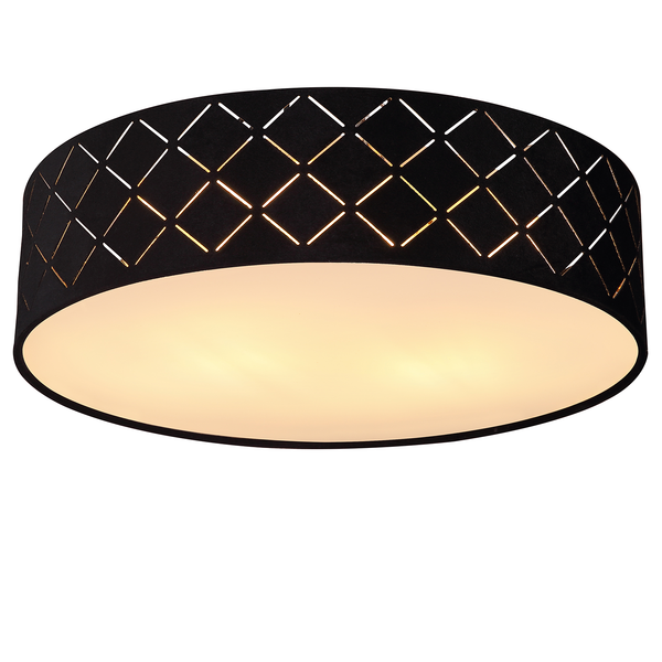 Deckenleuchte Varios I - Mischgewebe / Eisen - 2-flammig