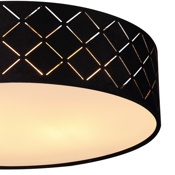 Deckenleuchte Varios I - Mischgewebe / Eisen - 2-flammig