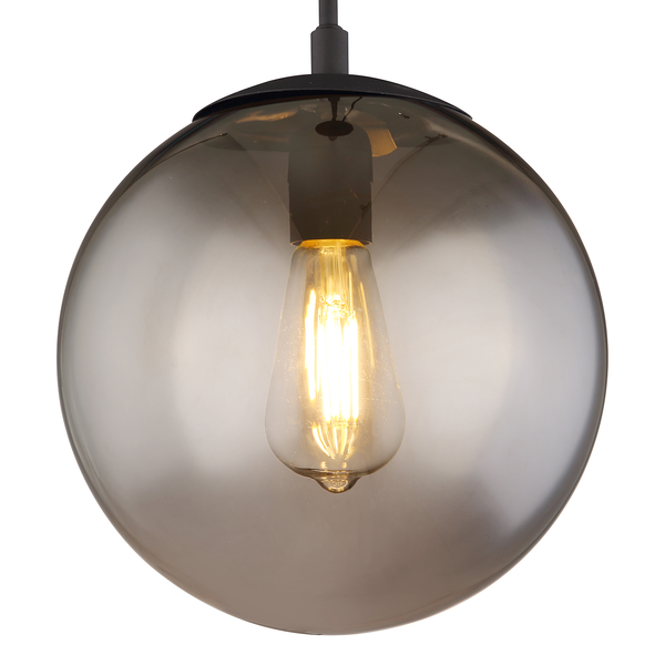 Pendelleuchte Blama II - Rauchglas / Eisen - 1-flammig