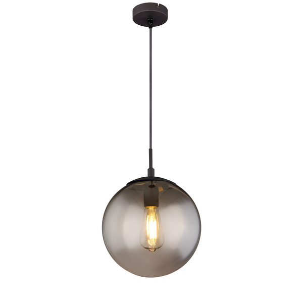 Pendelleuchte Blama II - Rauchglas / Eisen - 1-flammig
