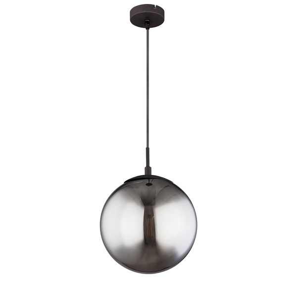Pendelleuchte Blama II - Rauchglas / Eisen - 1-flammig