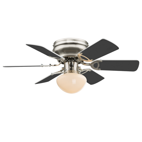 Deckenventilator Ugo - Opalglas / Eisen - 1-flammig - Weiß