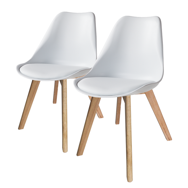 Esszimmerstuhl Woodwynn (2er-Set) - Kunststoff / Buche massiv - Weiß