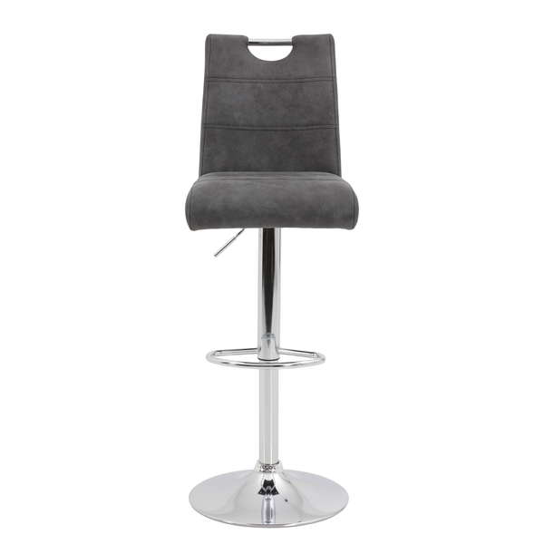 Barstuhl Mansfield (2er-Set) - Microfaser / Stahl - Vintage Grau