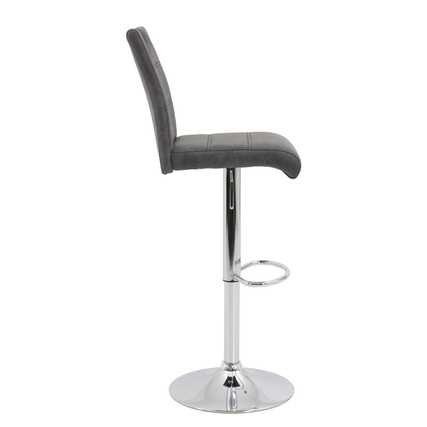 Barstuhl Mansfield (2er-Set) - Microfaser / Stahl - Vintage Grau