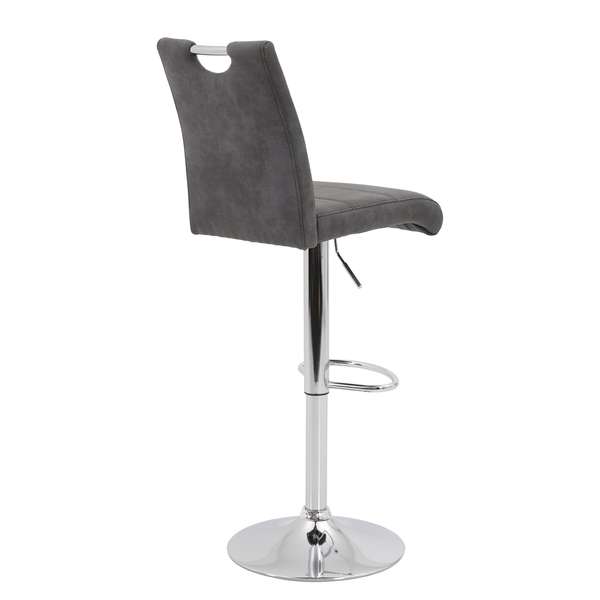 Barstuhl Mansfield (2er-Set) - Microfaser / Stahl - Vintage Grau