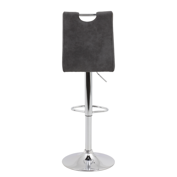 Barstuhl Mansfield (2er-Set) - Microfaser / Stahl - Vintage Grau