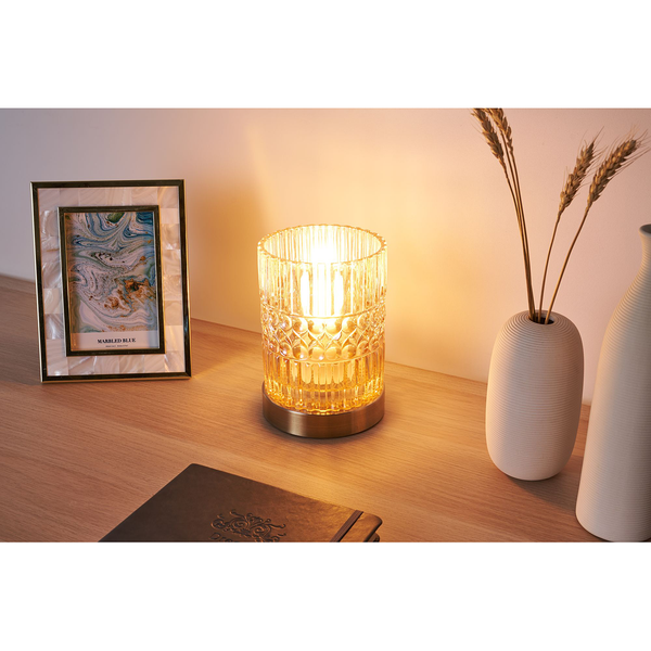 Tischleuchte Crystal Elegance - Glas / Messing - 1-flammig
