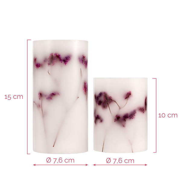 Wachskerze Shiny  Bloom (2er-Set) - Wachs - 2-flammig