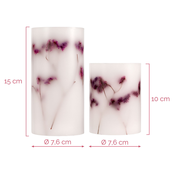 Wachskerze Shiny  Bloom (2er-Set) - Wachs - 2-flammig