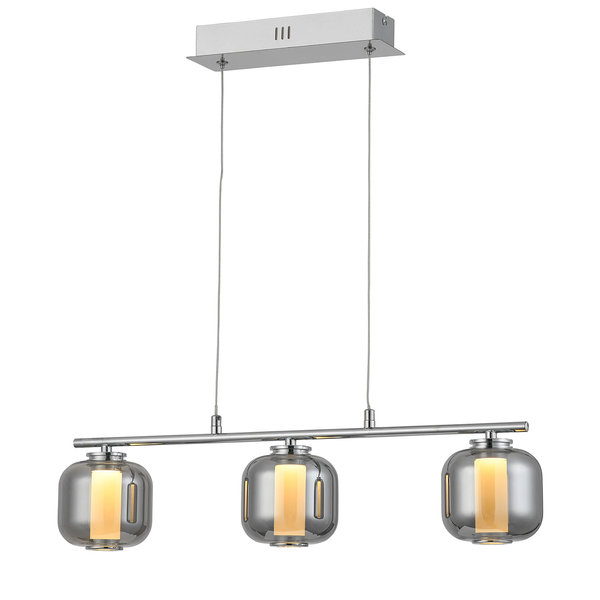 LED-Pendelleuchte Rafa III - Acrylglas / Edelstahl - 3-flammig