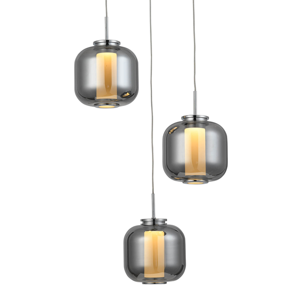 LED-Pendelleuchte Rafa II - Acrylglas / Edelstahl - 3-flammig