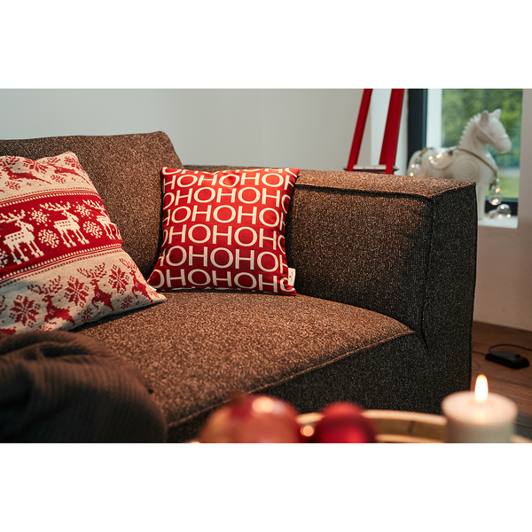 Kissenbezug Ho Ho Ho - Mischgewebe - Rot