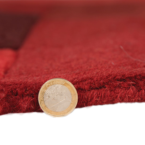 Wollteppich Collage - Wolle - Rot - 90 x 150 cm