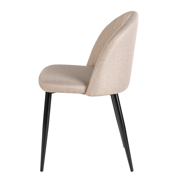 Polsterstuhl Jacklin V (2er-Set) - Webstoff / Eisen - Beige