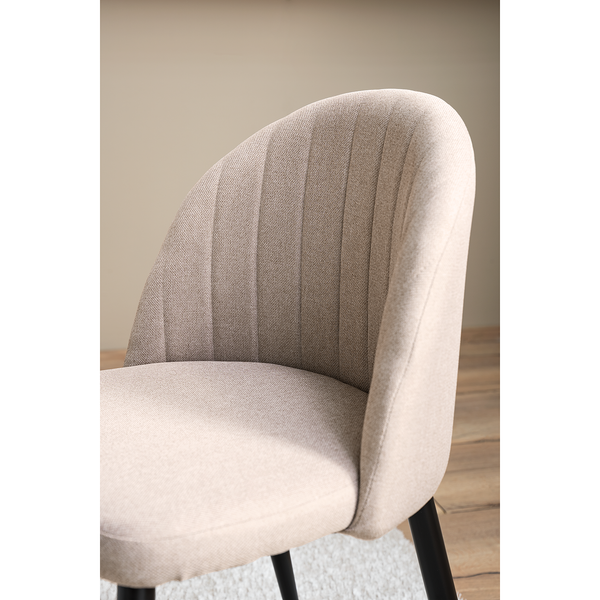 Polsterstuhl Jacklin V (2er-Set) - Webstoff / Eisen - Beige