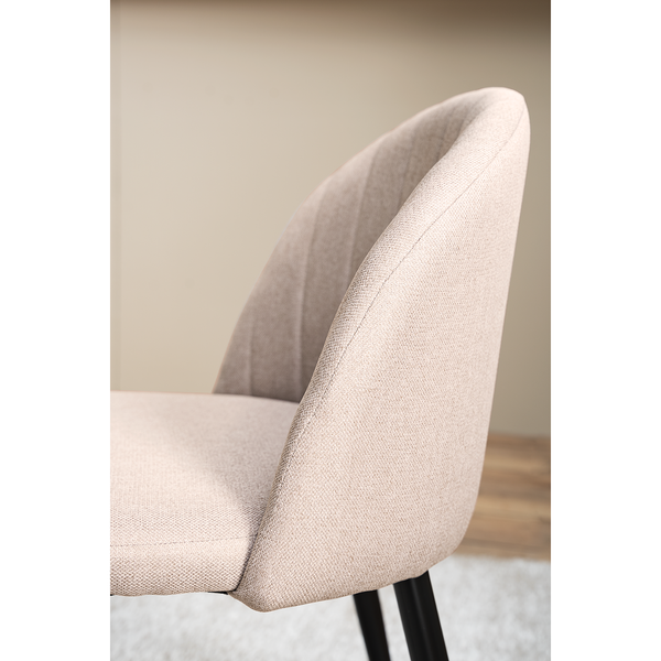 Polsterstuhl Jacklin V (2er-Set) - Webstoff / Eisen - Beige