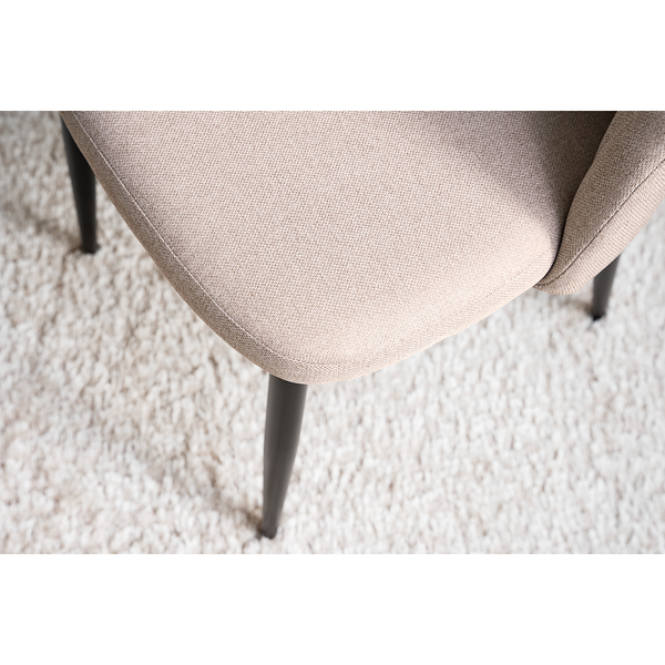 Polsterstuhl Jacklin V (2er-Set) - Webstoff / Eisen - Beige