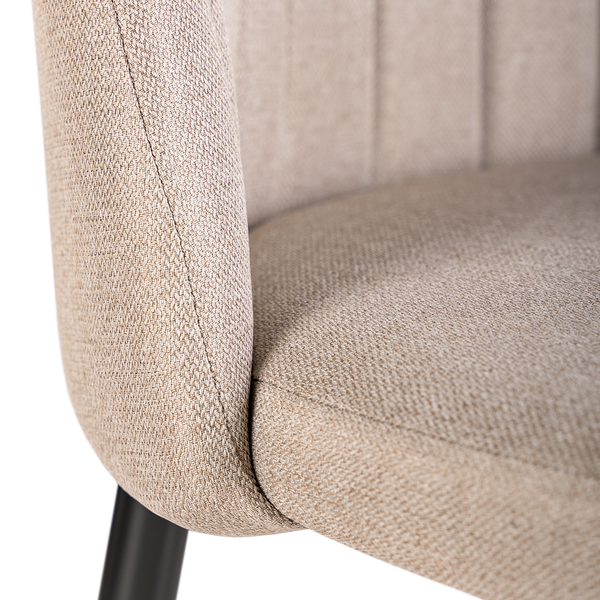 Polsterstuhl Jacklin V (2er-Set) - Webstoff / Eisen - Beige