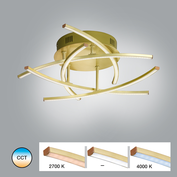 LED-Deckenleuchte Tullins - Acrylglas / Eisen - 5-flammig
