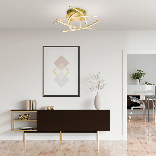 LED-Deckenleuchte Tullins - Acrylglas / Eisen - 5-flammig