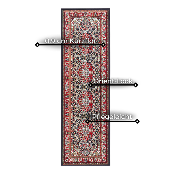 Kurzflorteppich Skazar Isfahan - Polypropylen - Marineblau - 80 x 150 cm