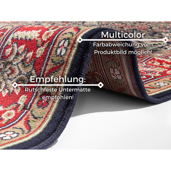 Kurzflorteppich Skazar Isfahan - Polypropylen - Marineblau - 80 x 150 cm