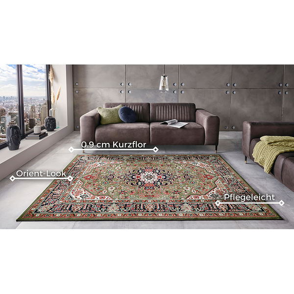 Kurzflorteppich Skazar Isfahan - Polypropylen - Grün - 200 x 290 cm