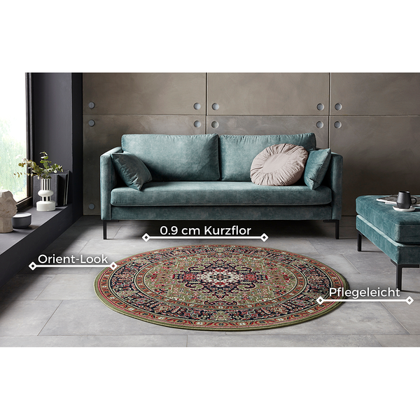 Kurzflorteppich Skazar Isfahan - Polypropylen - Grün - 200 x 290 cm