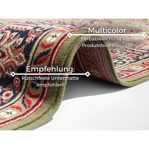 Kurzflorteppich Skazar Isfahan - Polypropylen - Grün - 200 x 290 cm