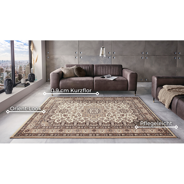 Kurzflorteppich Parun Täbriz - Polypropylen - Beige - 80 x 150 cm