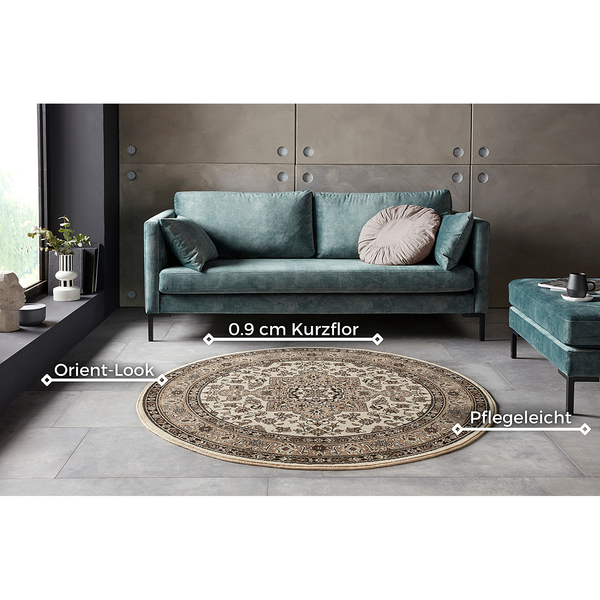 Kurzflorteppich Parun Täbriz - Polypropylen - Beige - 80 x 150 cm