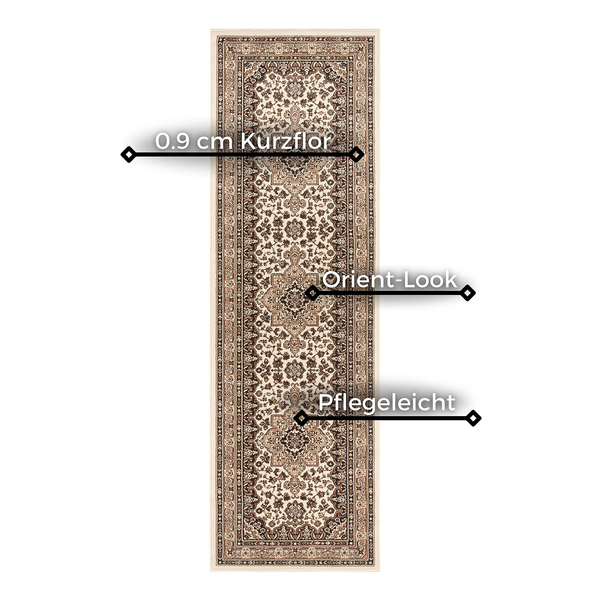 Kurzflorteppich Parun Täbriz - Polypropylen - Beige - 80 x 150 cm