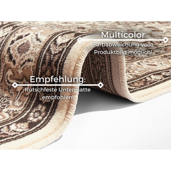 Kurzflorteppich Parun Täbriz - Polypropylen - Beige - 80 x 150 cm