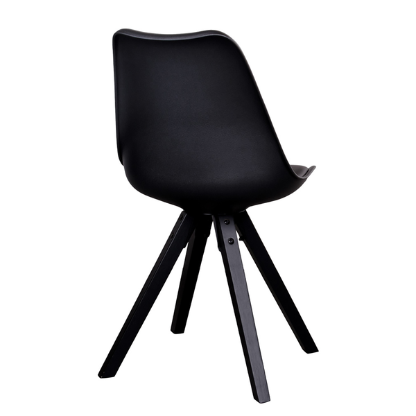 Esszimmerstuhl Trebes I (2er-Set) - Kunststoff / Gummibaum massiv - Schwarz / Schwarz
