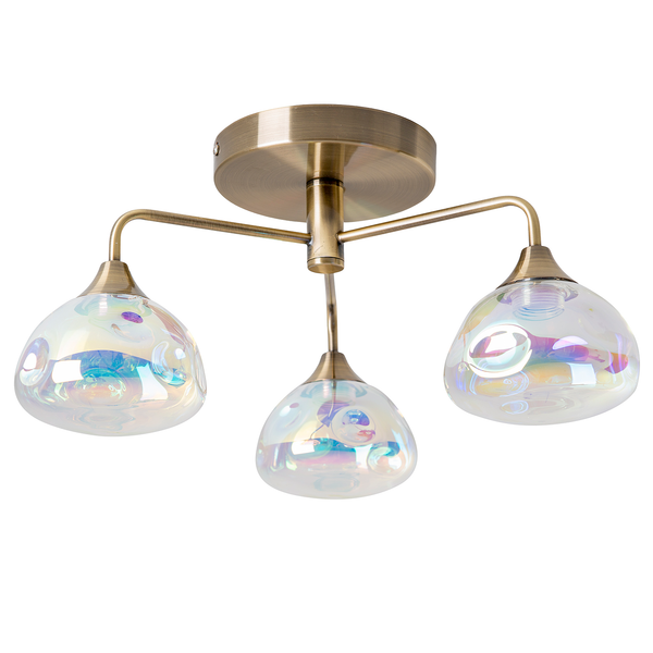 LED-Deckenleuchte Varna - Klarglas / Eisen - 3-flammig