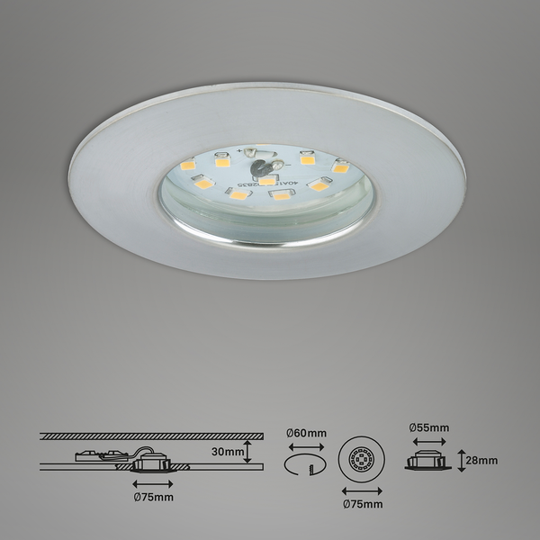 LED-Einbauleuchte  Attach One - Polycarbonat / Eisen - 3-flammig