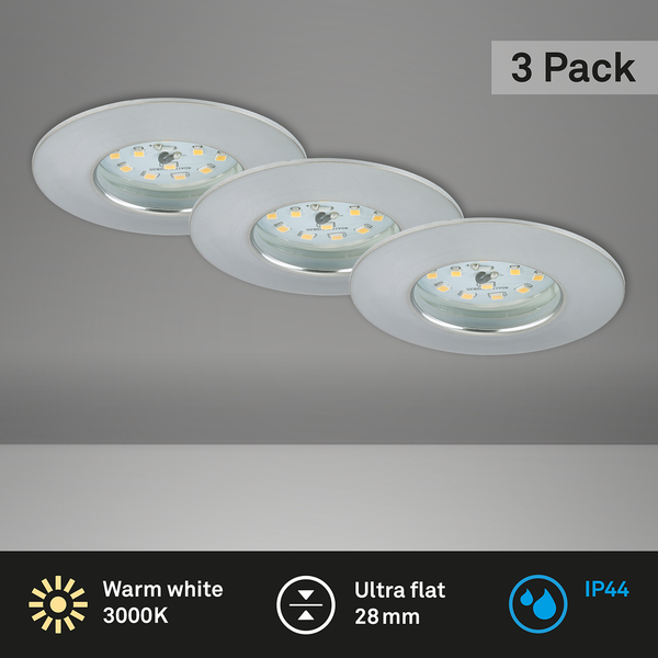 LED-Einbauleuchte  Attach One - Polycarbonat / Eisen - 3-flammig