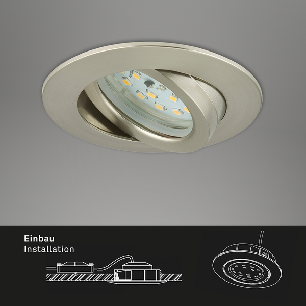 LED-Einbauleuchte  Attach Dim - Polycarbonat / Eisen - 3-flammig